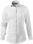Дамска блуза с дълъг ръкав slim fit, Бял
