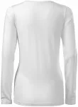 Дамска прилепнала тениска с дълъг ръкав, Бял