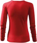 Дамска прилепнала тениска, V-образно деколте, червен