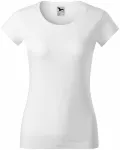 Дамска приталена тениска с кръгло деколте, Бял