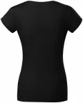Дамска приталена тениска с кръгло деколте, черен