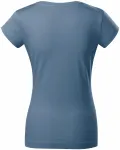 Дамска приталена тениска с кръгло деколте, дънков плат