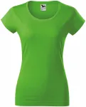 Дамска приталена тениска с кръгло деколте, ябълково зелено