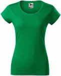 Дамска приталена тениска с кръгло деколте, трева зелено