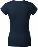 Дамска приталена тениска с кръгло деколте, тъмно синьо