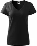 Дамска приталена тениска с ръкав реглан, черен