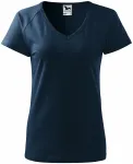 Дамска приталена тениска с ръкав реглан, тъмно синьо