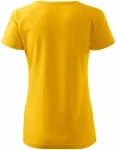Дамска приталена тениска с ръкав реглан, жълт