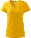 Дамска приталена тениска с ръкав реглан, жълт