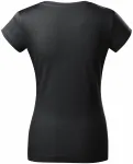 Дамска приталена тениска с V-образно деколте, абанос сиво