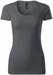 Дамска тениска с декоративни шевове, светло сив