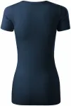 Дамска тениска с декоративни шевове, тъмно синьо