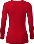 Дамска тениска с дълъг ръкав и по-дълбоко деколте, формула червено