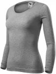 Дамска тениска с дълъг ръкав, тъмно сив мрамор