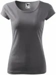 Дамска тениска с много къс ръкав, стоманено сиво