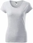 Дамска тениска с много къс ръкав, светло сив мрамор