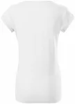 Дамска тениска със завити ръкави, Бял