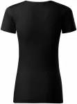 Дамска тениска, текстуриран органичен памук, черен
