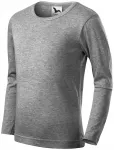 Детска тениска с дълъг ръкав, тъмно сив мрамор