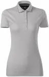 Елегантна дамска риза с поло, сребристо сиво