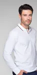 Мъжка риза поло с контрастни дълги ръкави