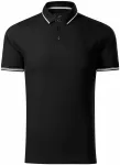 Мъжка контрастираща поло риза, черен