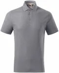 Мъжка поло тениска от органичен памук, светло сребро