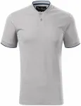 Мъжка поло тениска с бомбър яка, сребристо сиво