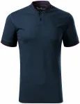 Мъжка поло тениска с бомбър яка, тъмно синьо
