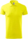 Мъжка проста риза поло, лимонено жълто