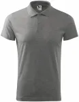 Мъжка проста риза поло, тъмно сив мрамор
