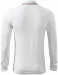 Мъжка риза поло с контрастни дълги ръкави, Бял