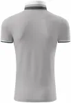 Мъжка риза поло с яка нагоре, сребристо сиво