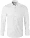 Мъжка риза с дълъг ръкав Slim fit, Бял