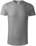 Мъжка тениска от органичен памук, светло сребро