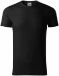 Мъжка тениска, текстуриран органичен памук, черен