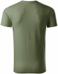 Мъжка тениска, текстуриран органичен памук, каки