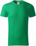 Мъжка тениска, текстуриран органичен памук, трева зелено