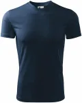 Тениска с асиметрично деколте, тъмно синьо